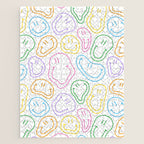 Colorful happy smiling face cartoon pattern Jigsaw Puzzle Gallery Image 1