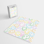 Colorful happy smiling face cartoon pattern Jigsaw Puzzle Gallery Image 2