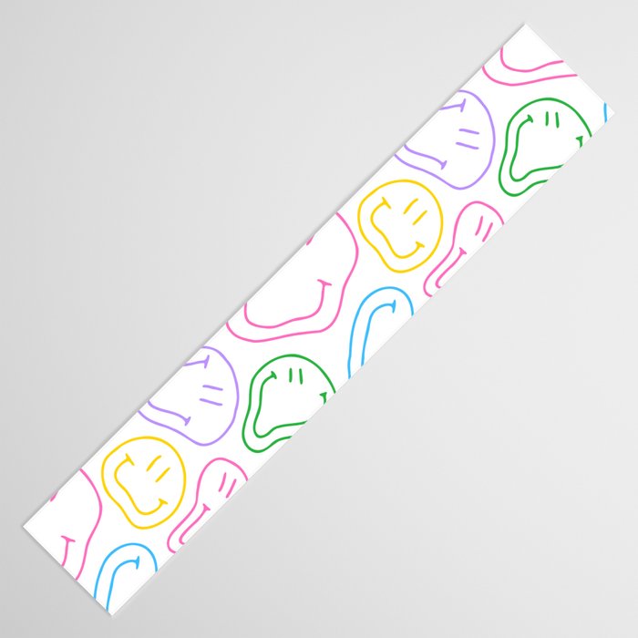 Colorful happy smiling face cartoon pattern Table Runner Gallery Image 3
