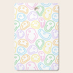 Colorful happy smiling face cartoon pattern Cutting Board Gallery Image 1