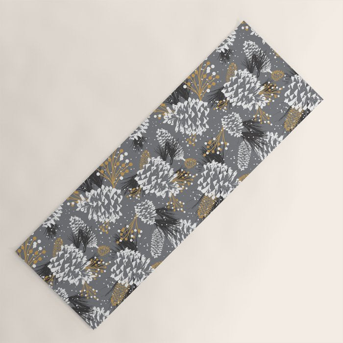 Festive Forest - Grey Yoga Mat Gallery Image 1