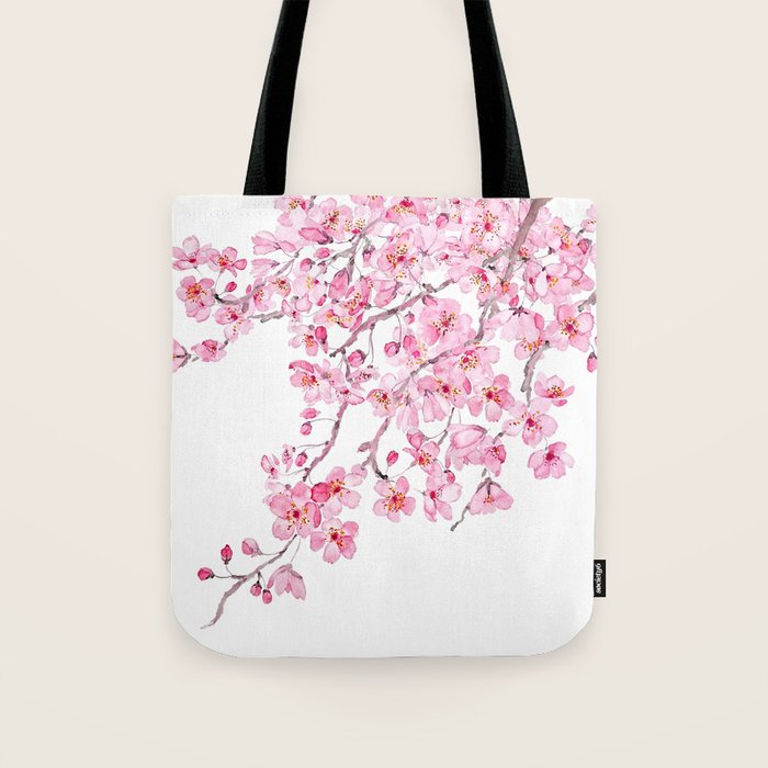 pink cherry blossom watercolor 2020 Tote Bag Gallery Image 1