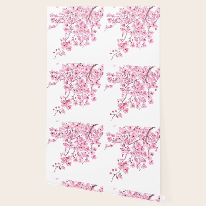 pink cherry blossom watercolor 2020 Wallpaper Gallery Image 2