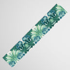 Tropical Palms, Green and Blue, Abstract Table Runner Gallery Image 3