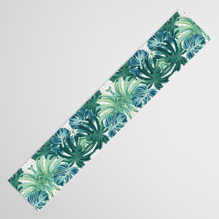 Tropical Palms, Green and Blue, Abstract Table Runner Gallery Image 3