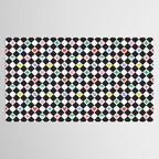 Tropical Vacation Symbols Black and White Harlequin Diamond Grid Tablecloth Gallery Image 2