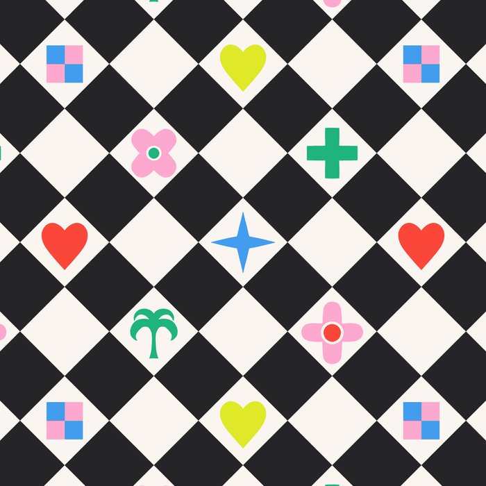 Tropical Vacation Symbols Black and White Harlequin Diamond Grid Coffee Mug Gallery Image 2