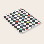 Tropical Vacation Symbols Black and White Harlequin Diamond Grid Notebook Gallery Image 2