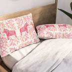 Swedish Dala Horses - Melon Palette Pillow Sham Gallery Image 2