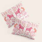 Swedish Dala Horses - Melon Palette Pillow Sham Gallery Image 3