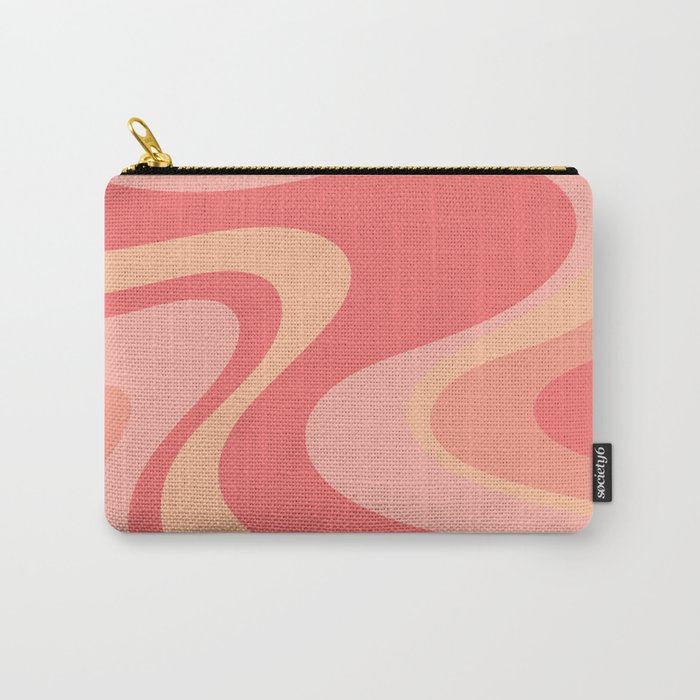 Peach Pink Abstract Trippy Dream Pattern Carry All Pouch Gallery Image 1