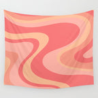 Peach Pink Abstract Trippy Dream Pattern Wall Tapestry Gallery Image 4