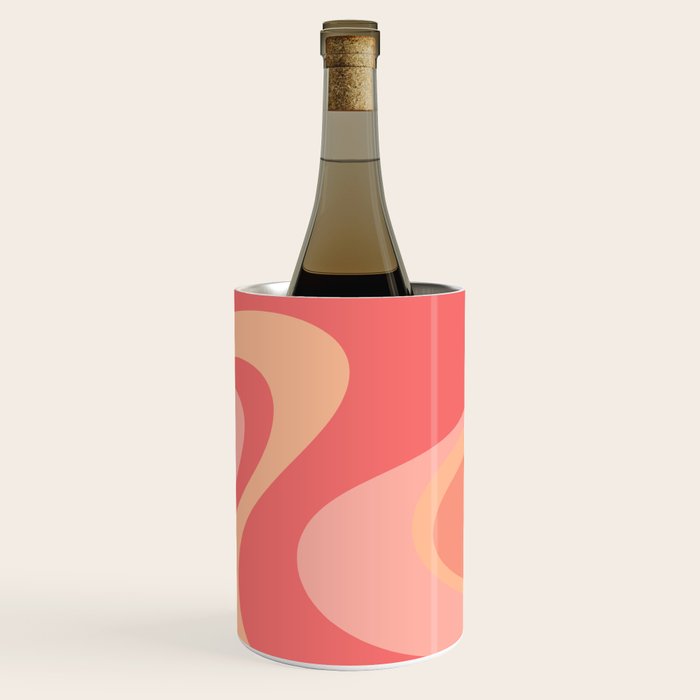 Peach Pink Abstract Trippy Dream Pattern Wine Chiller Gallery Image 1