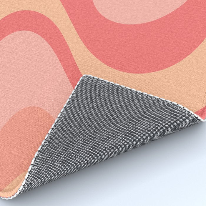 Peach Pink Abstract Trippy Dream Pattern Rug Gallery Image 4