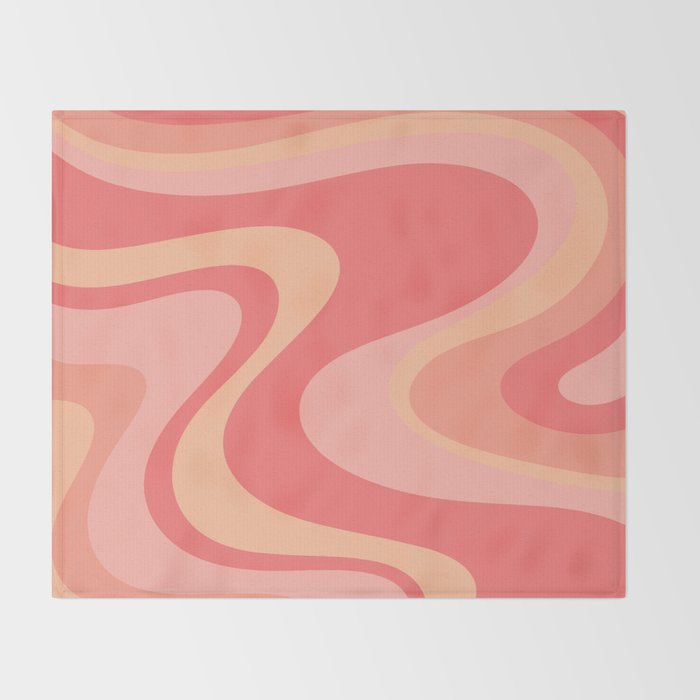 Peach Pink Abstract Trippy Dream Pattern Throw Blanket Gallery Image 2