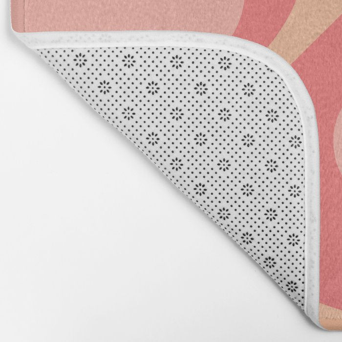 Peach Pink Abstract Trippy Dream Pattern Bath Mat Gallery Image 2