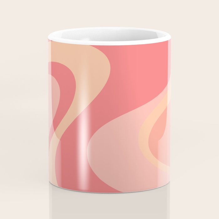 Peach Pink Abstract Trippy Dream Pattern Coffee Mug Gallery Image 4