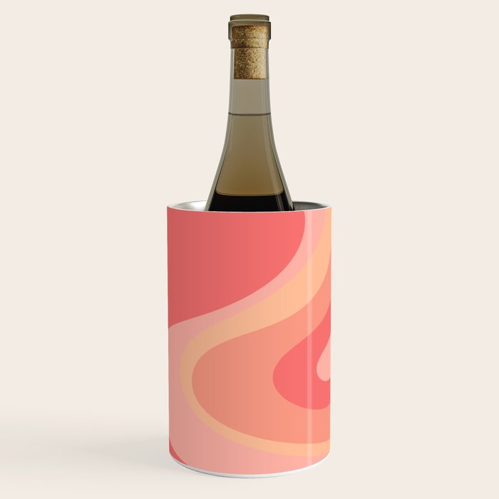 Peach Pink Abstract Trippy Dream Pattern Wine Chiller Gallery Image 3