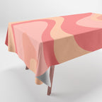 Peach Pink Abstract Trippy Dream Pattern Tablecloth Gallery Image 1
