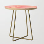 Peach Pink Abstract Trippy Dream Pattern Side Table Gallery Image 1