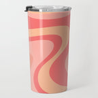 Peach Pink Abstract Trippy Dream Pattern Travel Mug Gallery Image 3