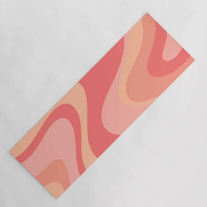 Peach Pink Abstract Trippy Dream Pattern Yoga Mat Gallery Image 1