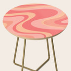 Peach Pink Abstract Trippy Dream Pattern Side Table Gallery Image 2