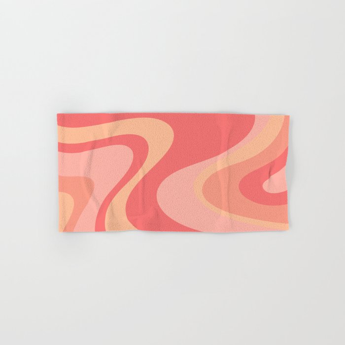 Peach Pink Abstract Trippy Dream Pattern Bath Towel Gallery Image 1