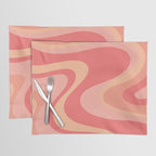 Peach Pink Abstract Trippy Dream Pattern Placemat Gallery Image 1