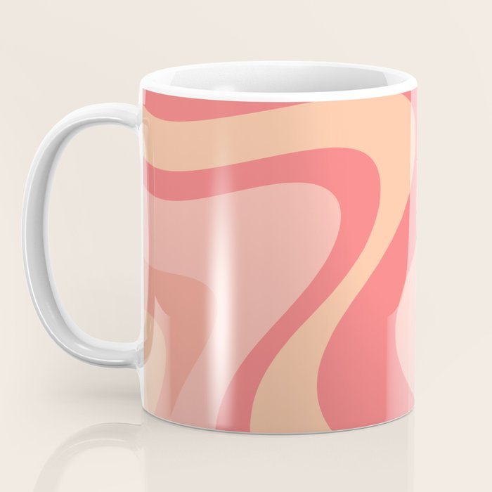 Peach Pink Abstract Trippy Dream Pattern Coffee Mug Gallery Image 3