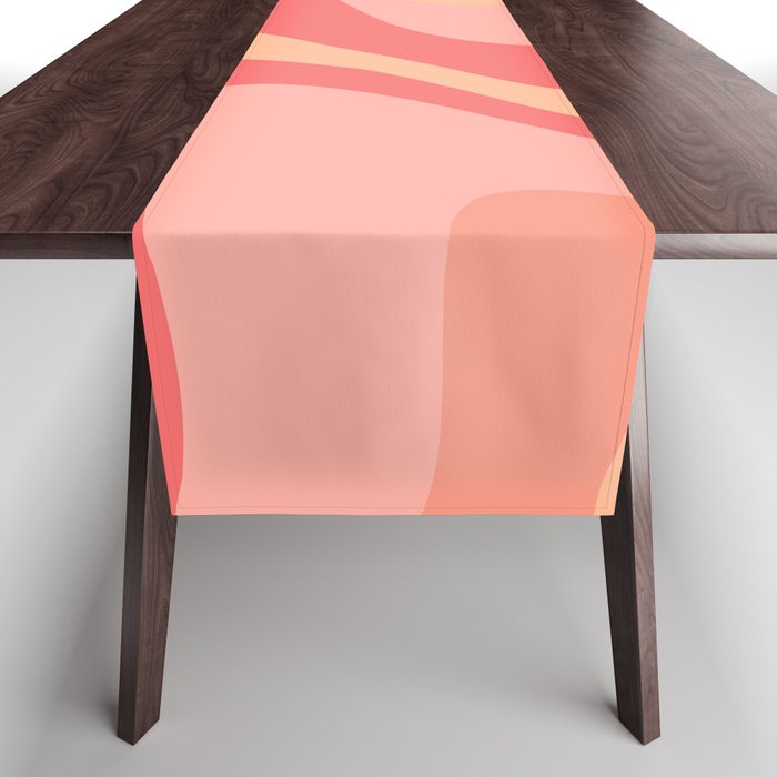 Peach Pink Abstract Trippy Dream Pattern Table Runner Gallery Image 1