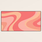 Peach Pink Abstract Trippy Dream Pattern Desk Mat Gallery Image 3