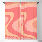 Peach Pink Abstract Trippy Dream Pattern Window Curtain Gallery Image 5