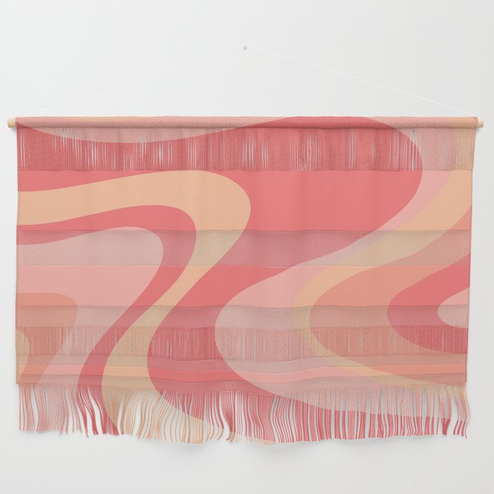 Peach Pink Abstract Trippy Dream Pattern Wall Hanging Gallery Image 1