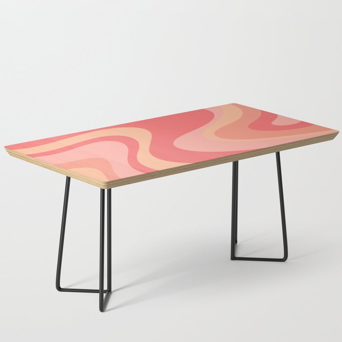Peach Pink Abstract Trippy Dream Pattern Coffee Table Gallery Image 1