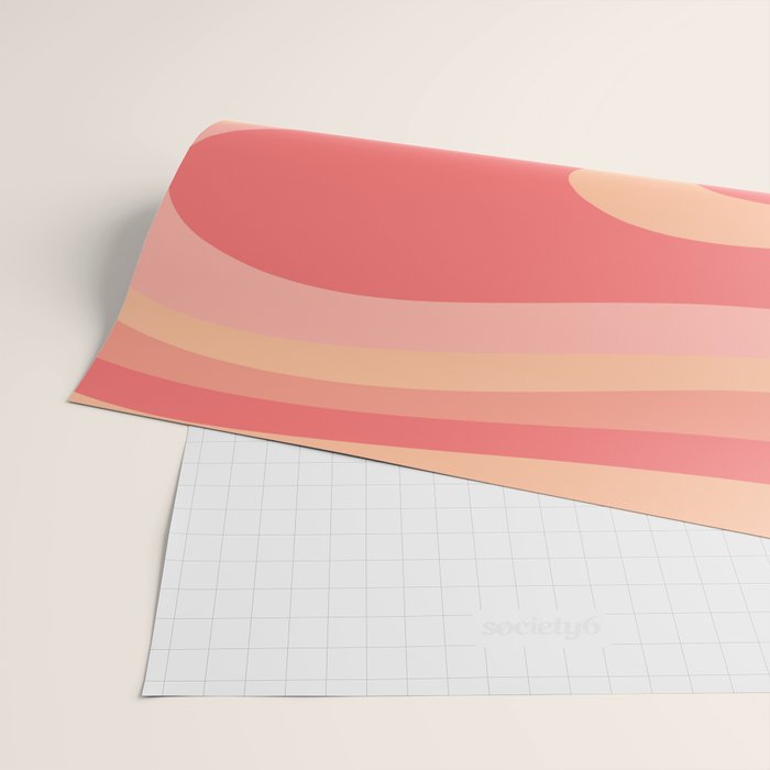 Peach Pink Abstract Trippy Dream Pattern Wrapping Paper Gallery Image 2