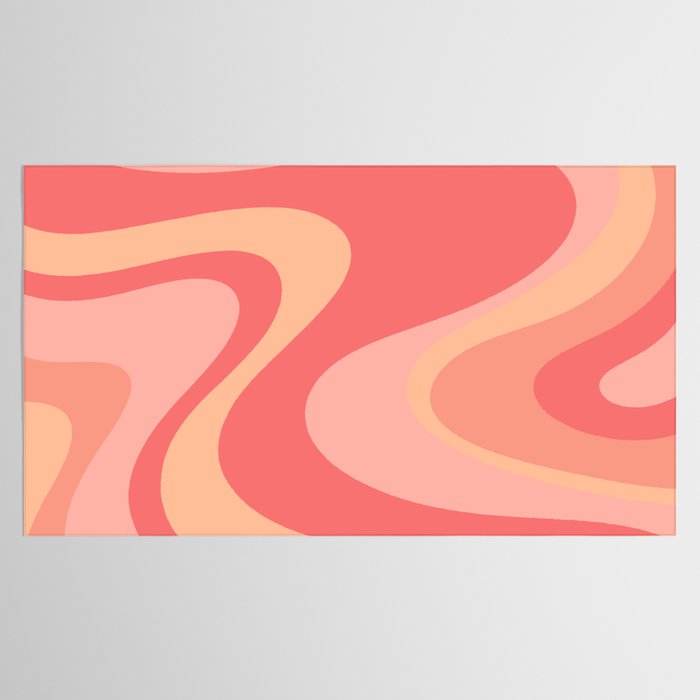 Peach Pink Abstract Trippy Dream Pattern Tablecloth Gallery Image 2