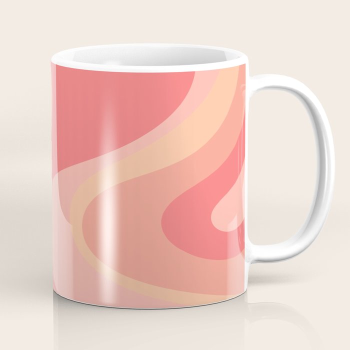 Peach Pink Abstract Trippy Dream Pattern Coffee Mug Gallery Image 1