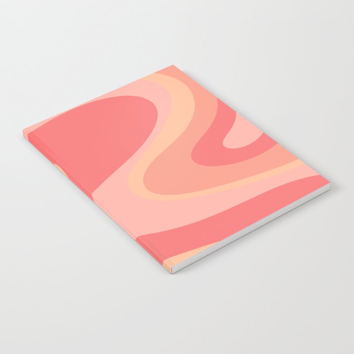 Peach Pink Abstract Trippy Dream Pattern Notebook