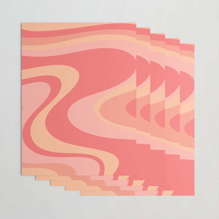 Peach Pink Abstract Trippy Dream Pattern Wrapping Paper Gallery Image 3