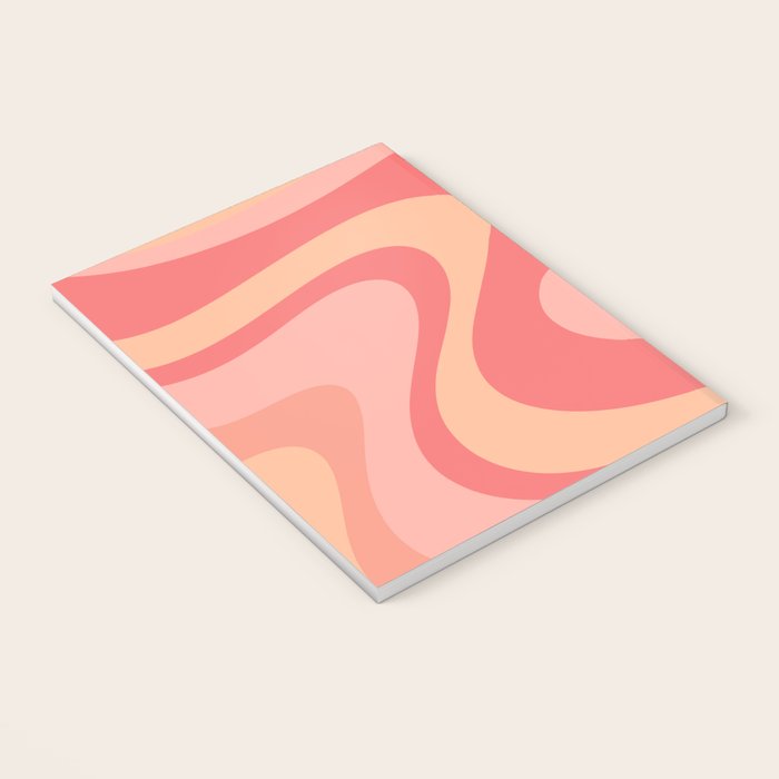 Peach Pink Abstract Trippy Dream Pattern Notebook Gallery Image 3