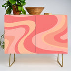 Peach Pink Abstract Trippy Dream Pattern Credenza Gallery Image 1