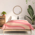 Peach Pink Abstract Trippy Dream Pattern Comforter Gallery Image 3