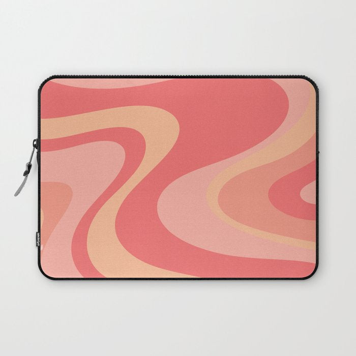 Peach Pink Abstract Trippy Dream Pattern Laptop Sleeve Gallery Image 1