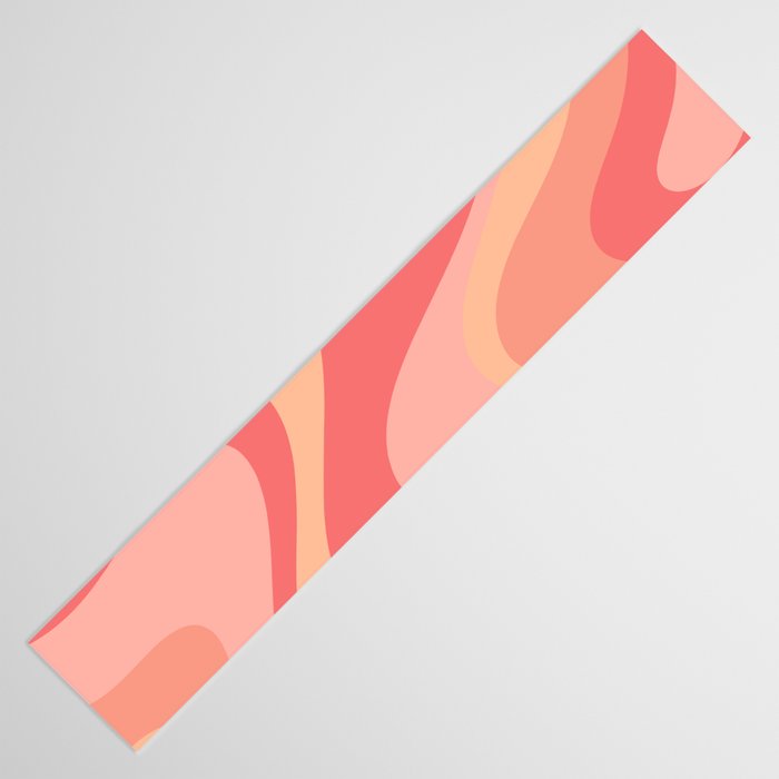 Peach Pink Abstract Trippy Dream Pattern Table Runner Gallery Image 3