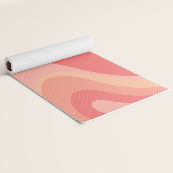 Peach Pink Abstract Trippy Dream Pattern Yoga Mat Gallery Image 2