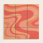 Peach Pink Abstract Trippy Dream Pattern Wood Wall Art Gallery Image 1