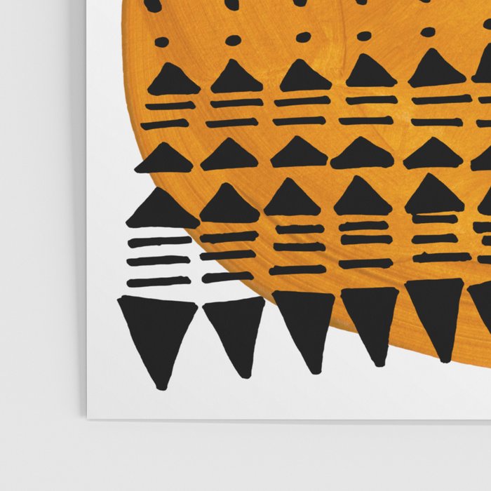 Modern Mid Century Fun Colorful Abstract Minimalist Painting Olive Green Yellow Ochre Buns Poster Gallery Image 3