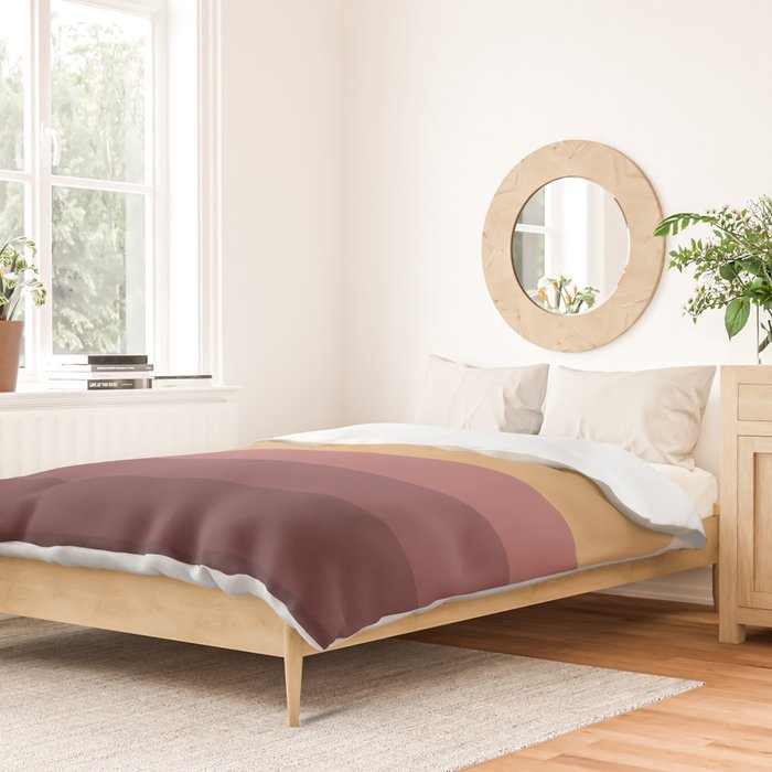 Minimal Retro Sunset Sunrise - Burgundy Ruby Red Duvet Cover Gallery Image 2