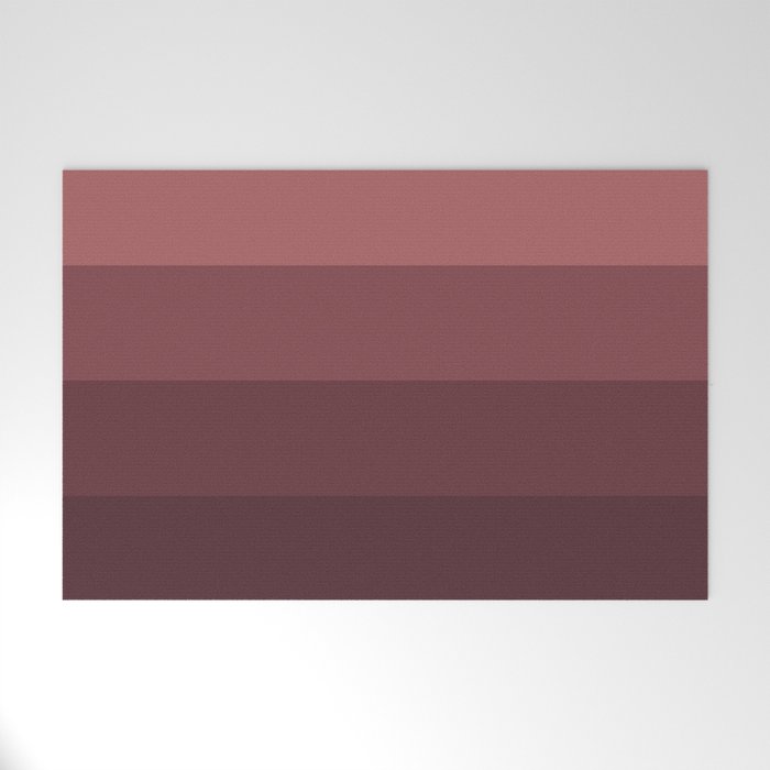 Minimal Retro Sunset Sunrise - Burgundy Ruby Red Welcome Mat Gallery Image 1